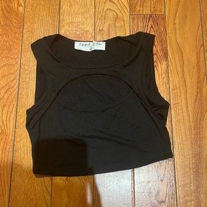 Black crop with cutout